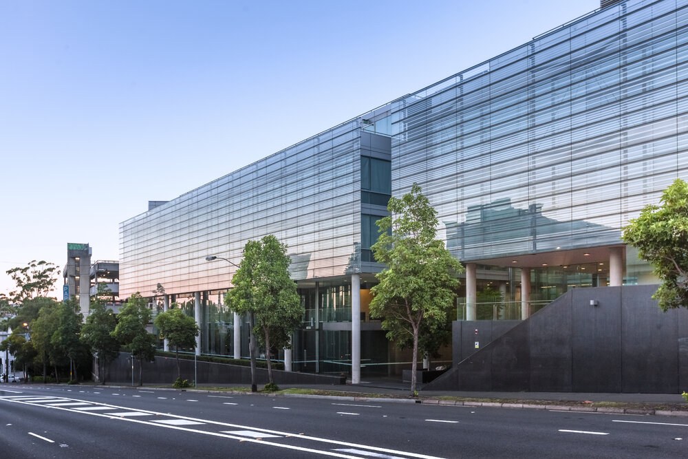 Modern glass building at the University of Sydney